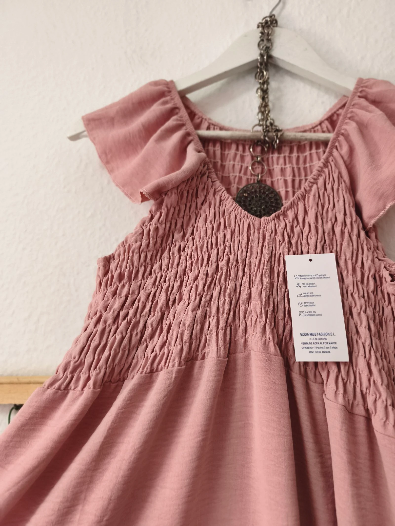 Pink nude bee panel adaptable fluid long dress size M L – photo 3